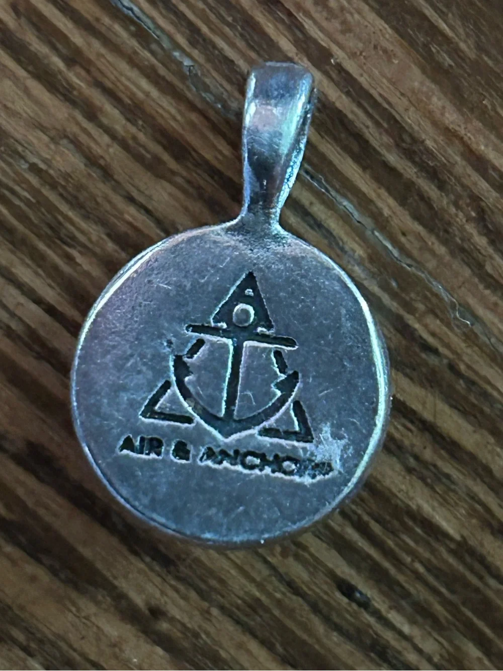 Air & Anchor Jade Colored Sterling Silver Necklace Pendant